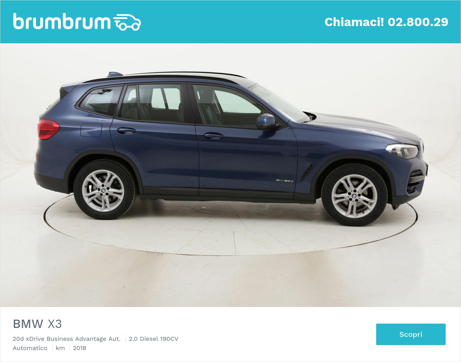 BMW X3 20d xDrive Business Advantage Aut. usata del 2018 con 78.045 km | brumbrum