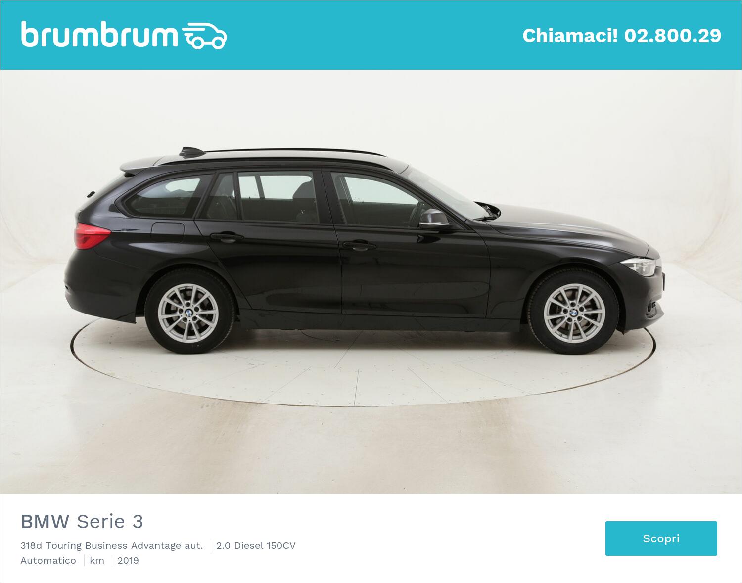 BMW Serie 3 318d Touring Business Advantage aut. usata del 2019 con 50.491 km | brumbrum