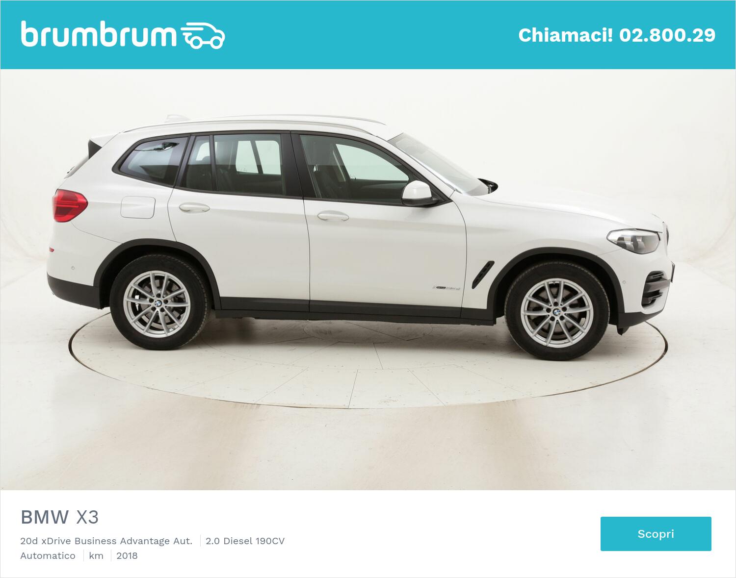 BMW X3 20d xDrive Business Advantage Aut. usata del 2018 con 68.954 km | brumbrum