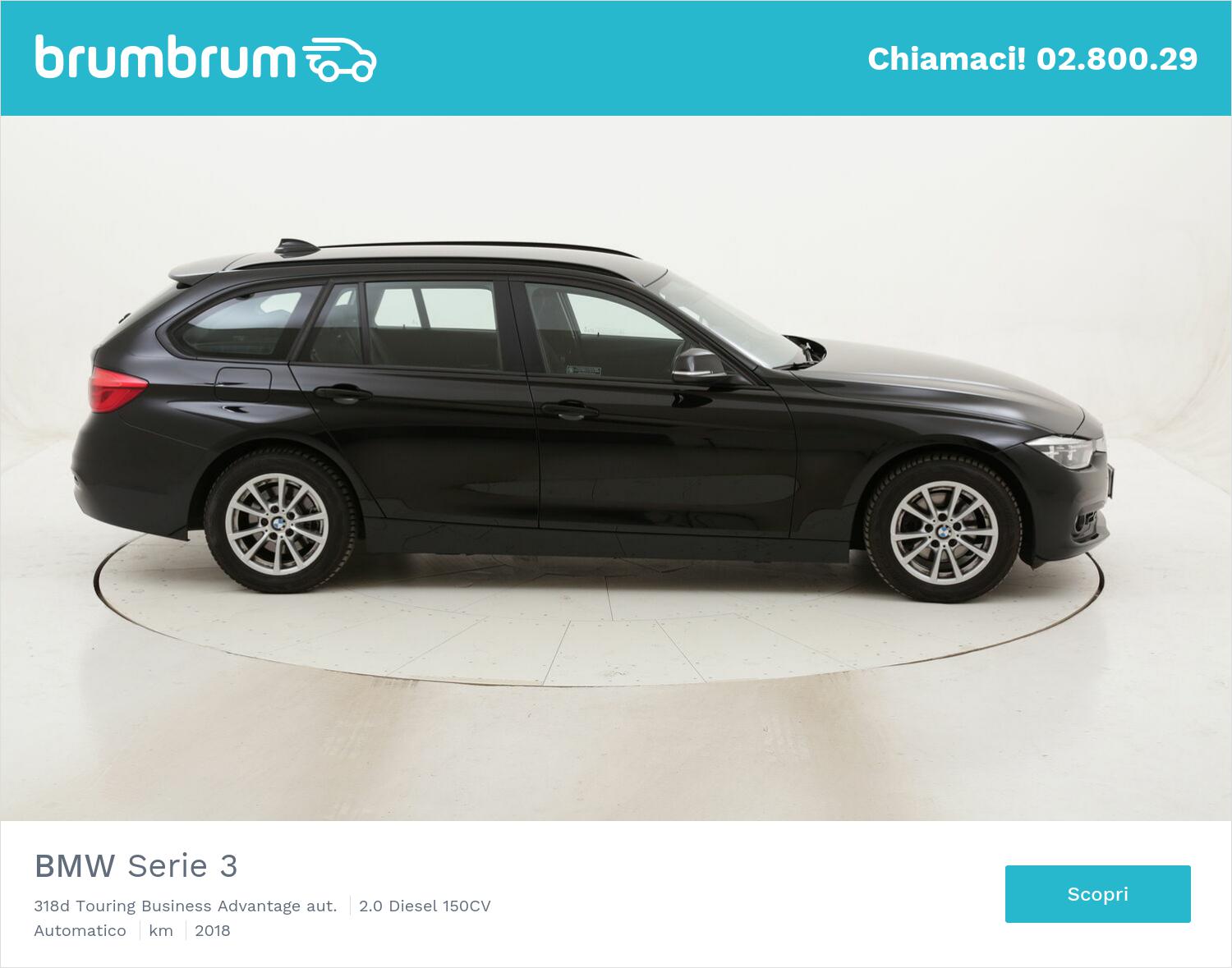 BMW Serie 3 318d Touring Business Advantage aut. usata del 2018 con 50.612 km | brumbrum