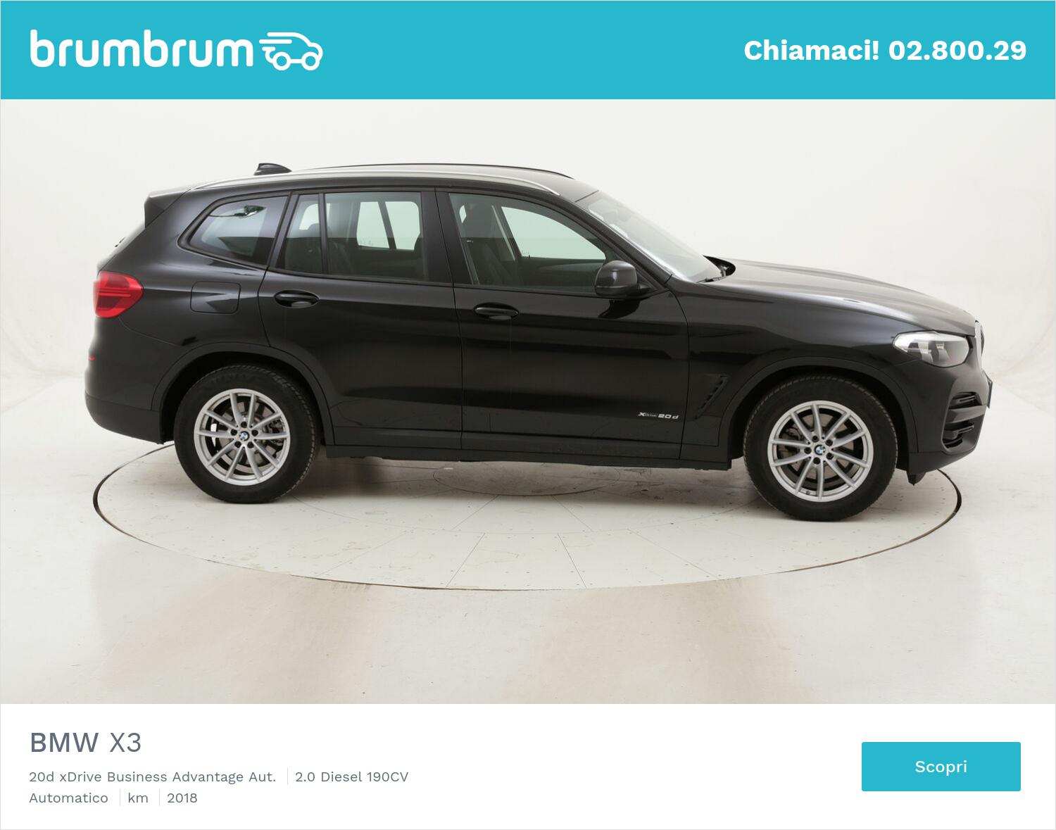 BMW X3 20d xDrive Business Advantage Aut. usata del 2018 con 28.796 km | brumbrum
