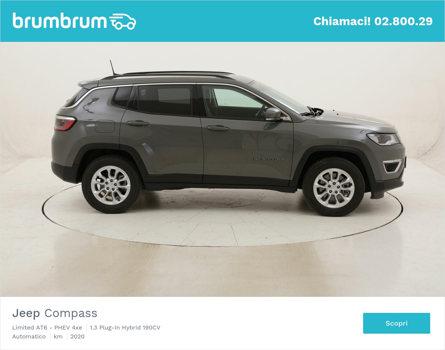 Jeep Compass Limited AT6 - PHEV 4xe usata del 2020 con 8.413 km | brumbrum