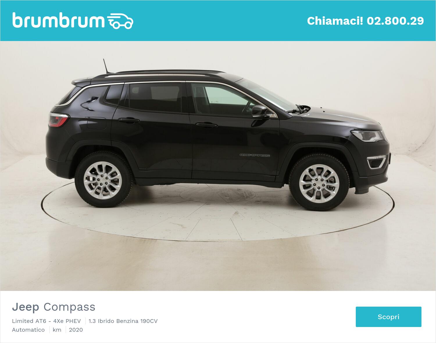 Jeep Compass Limited AT6 - 4Xe PHEV usata del 2020 con 7.487 km | brumbrum