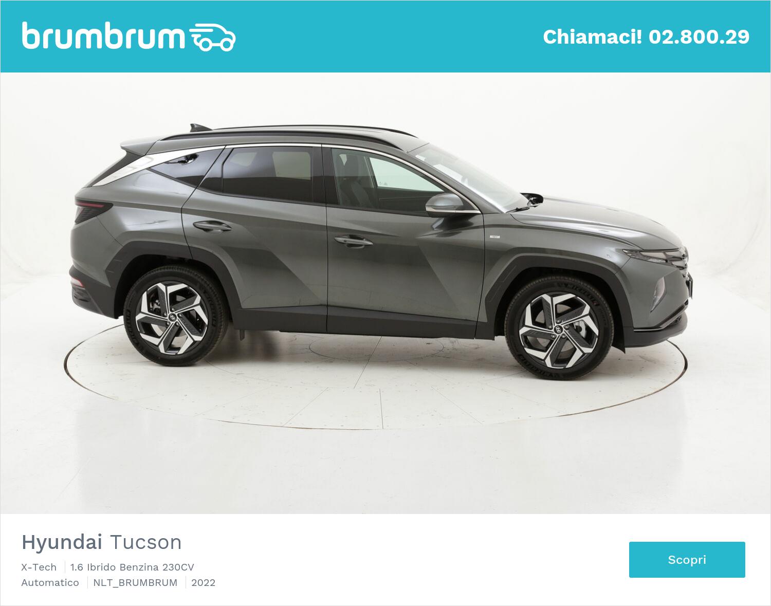 Hyundai Tucson X-Tech ibrido benzina antracite a noleggio a lungo termine | brumbrum